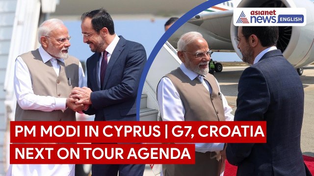 Cyprus | PM Modi Arrives at Larnaca Airport, Welcomed by President Christodoulides