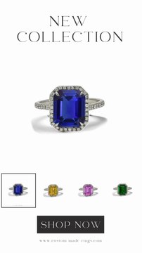 6 custom made sapphire and diamond vintage halo engagement rings