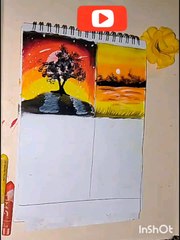 nature drawing, easy drawing, Oil pastel drawing