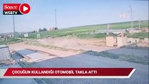 Çocuğun kullandığı otomobil takla attı