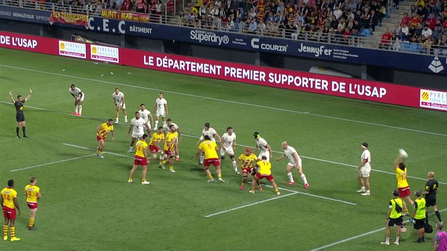 TOP 14 - Essai de Mathys LOTRIAN (USAP) - USA Perpignan - Stade Toulousain