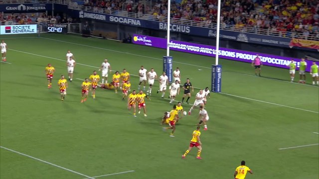 TOP 14 - Essai de Jefferson Lee JOSEPH (USAP) - USA Perpignan - Stade Toulousain