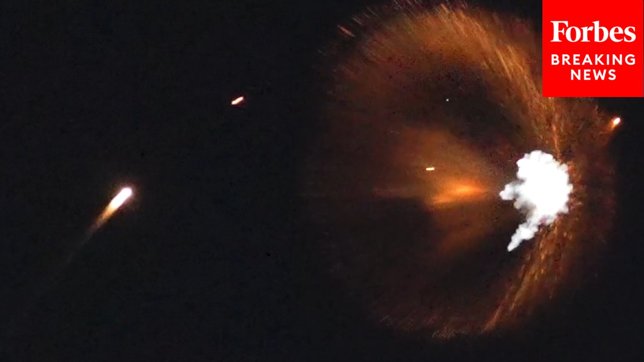 WATCH: Iranian Missiles Explode In The Sky Above Israel After Being Intercepted By Defense Systems