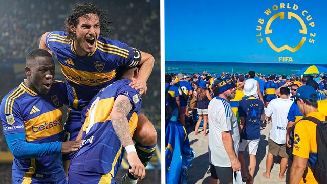 Mundial de Clubes: Afición de Boca Juniors 'invade' playa en Miami