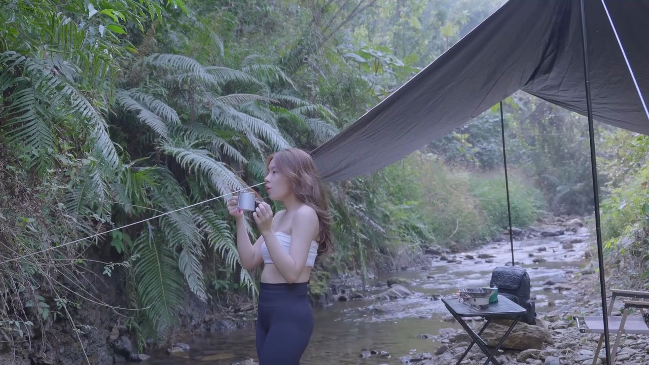 CAMPING in the forest camping in the rain cooking, nature sounds, relax ASMR part 1