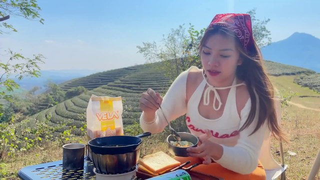 CAMPING in the forest camping in the rain cooking, nature sounds, relax, ASMR part 2