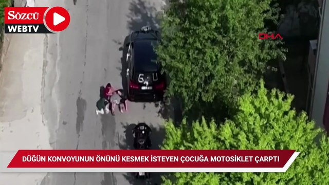 Düğün konvoyunun önünü kesmek isteyen çocuğa motosiklet çarptı