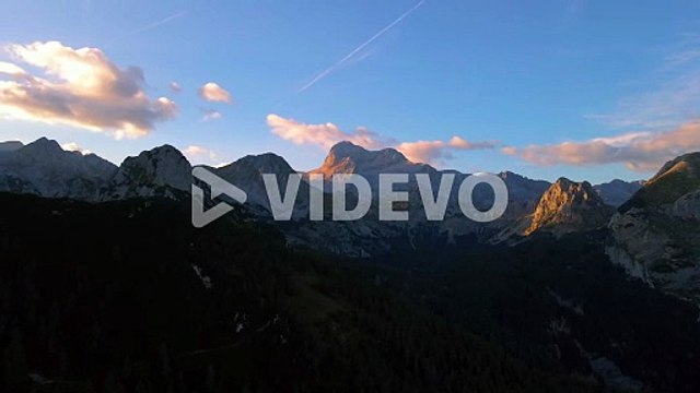 moving drone footage filmed up the Slovenian mountains