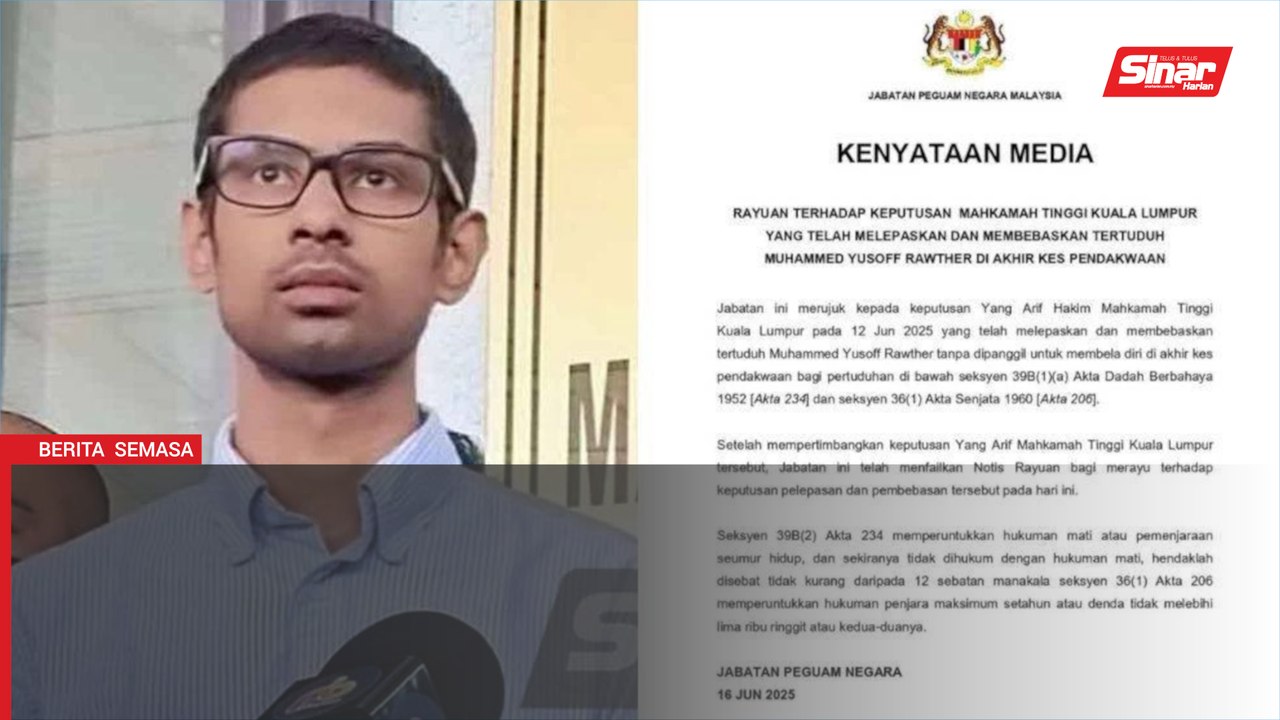 AGC fail notis rayuan kes Yusoff Rawther