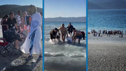 Salda Gölü'nde baba ve oğlu boğuldu