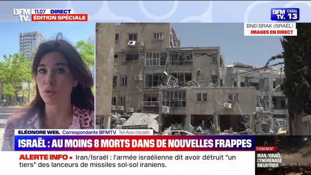 Conflit Israël-Iran: les frappes ont fait au moins 8 morts cette nuit en Israël