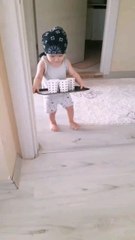 baby is trying to serve guests😂🤣