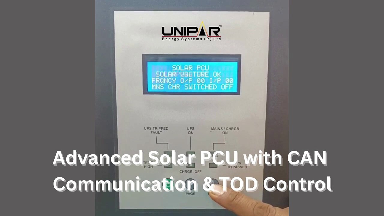 Advanced Solar PCU with CAN Communication & TOD Control