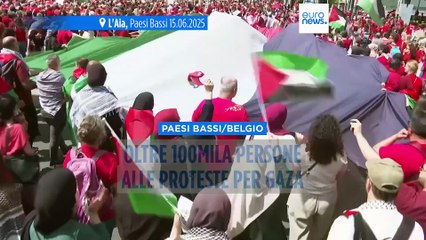 Proteste per Gaza a Bruxelles e a L'Aia: oltre centomila persone