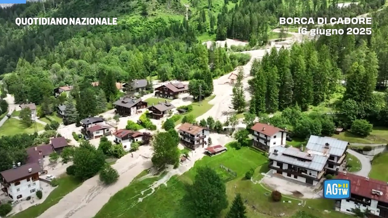 Frana nel bellunese, le immagini dal drone