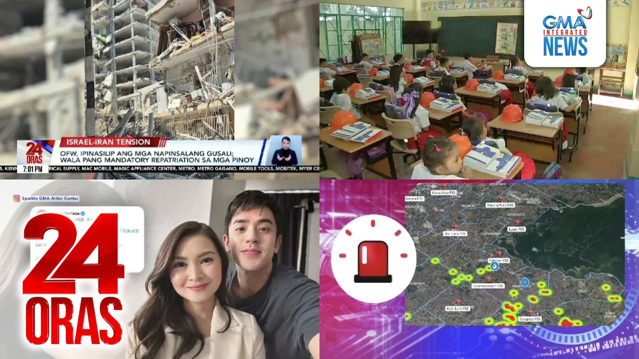 24 Oras: (Part 2) 6 na Pilipino, sugatan sa gantihan ng atake ng Israel at Iran; PBBM, pinapadagdagan ang mga guro at admin staff; kilig bday greeting ni Barbie Forteza kay David Licauco, atbp.