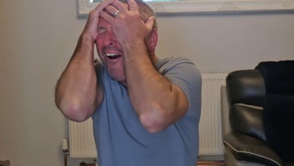 Man gets a mark on his head after attempting a WILD trust challenge with his son