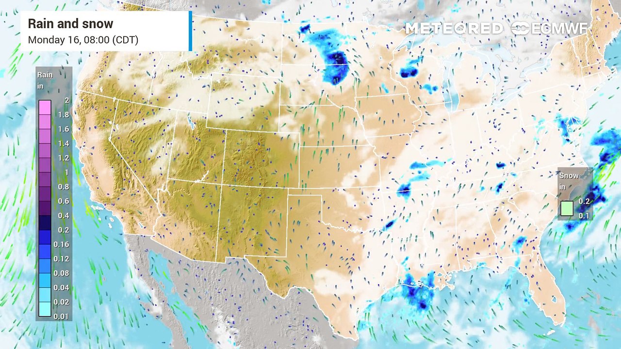 Widespread Rainfall and Storms Sweep U.S. This Week