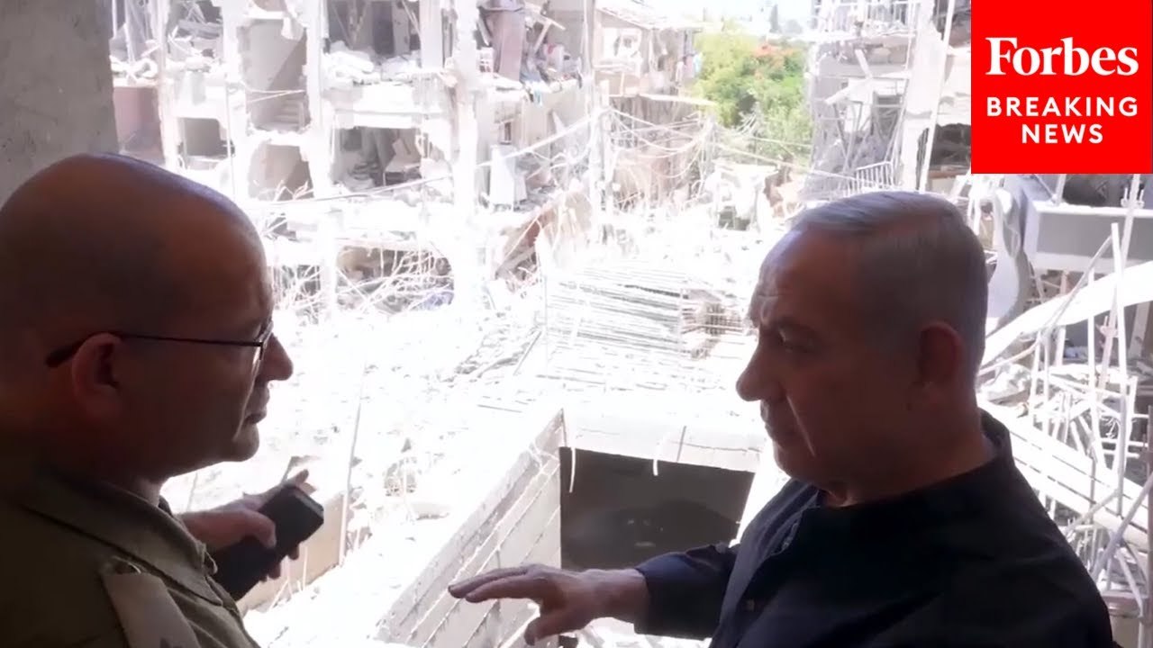 Israeli PM Benjamin Netanyahu Visits Impact Site Of Iranian Missile Strike In Bat Yam, Israel