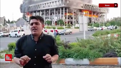 İsrail'in İran devlet televizyonunu vurduğu anlar