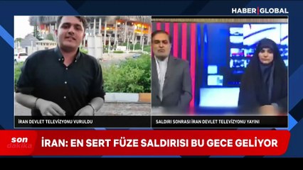 Bombalanan İran Devlet Televizyonu binası alevler içinde