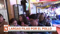LARGAS FILAS POR EL POLLO EN LPZ