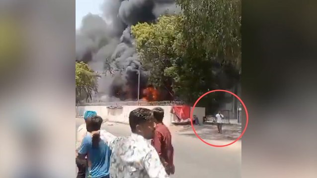 New footage shows miracle moment British survivor of Air India crash emerges from flames of wreckage