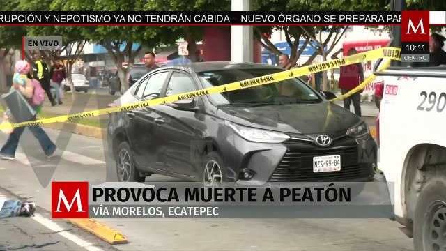 Auto invade carril del Mexibús y atropella a un hombre en Vía Morelos, Ecatepec