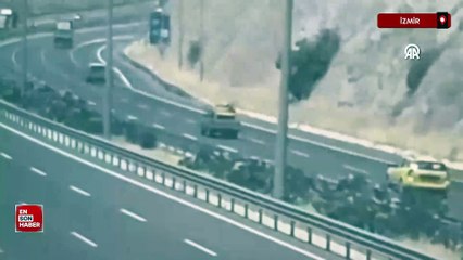 İzmir'de otomobilin otoyolda taksiye çarpması sonucu 1 kişi öldü