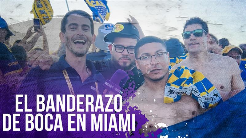 El banderazo de Boca Juniors a punta de dron en Miami Beach_reference