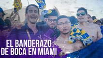 El banderazo de Boca Juniors a punta de dron en Miami Beach_reference