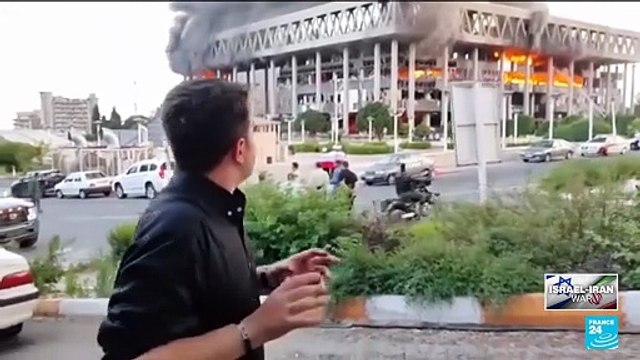 Israel strikes state-run Iranian TV during live broadcast after Iranian missiles kill 8 in Israel