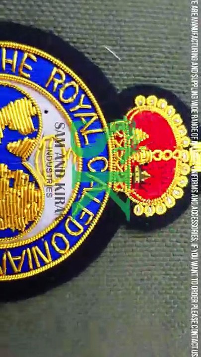 Hand Embroidered Blazer Badge, Custom Embroidery Patch, Royal Embroidered Crest Badge