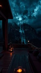 A magical view for foreign tourists from the hotel balcony and the mountain waterfalls