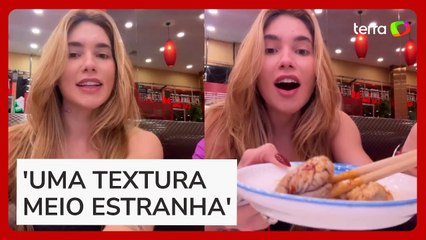 Virginia prova cérebro em restaurante na China e choca fãs: 'Textura estranha'