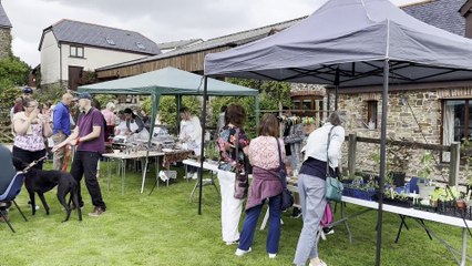 Some of the stalls and those enjoying teas at the 4Josh event at Coldridge, video Alan Quick IMG_4244