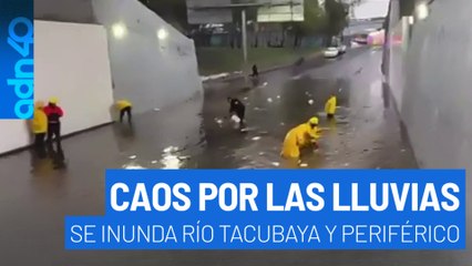 Caos por las lluvias, se inunda Av. Río Tacubaya y periférico