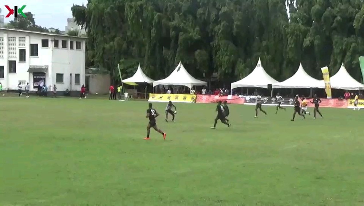 A combination of speed and quick feet by Christant Ojwang during the 2022 Driftwood7s to run the ball in from 70 meters out.