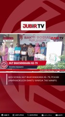 Aksi Sosial HUT Bhayangkara Ke-79, Polsek Jampangkulon Bantu Warga Tak Mampu