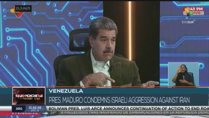 Pres. Maduro condemns Israel's aggression against Iran
