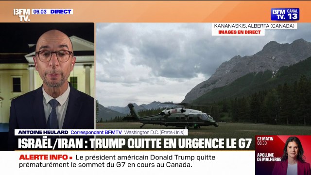 Donald Trump quitte prématurément le sommet du G7 au Canada et assure qu'un accord va être signé entre Israël et l'Iran