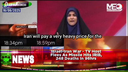Israel-Iran War - TV Host Flees As Missile Hits IRIB, 248 Deaths In 96hrs