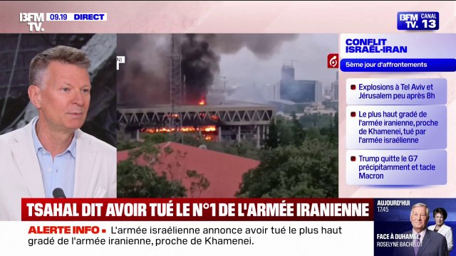 Conflit entre Israël et l'Iran: Tsahal affirme avoir tué le plus haut commandant militaire du régime iranien, proche de Khamenei