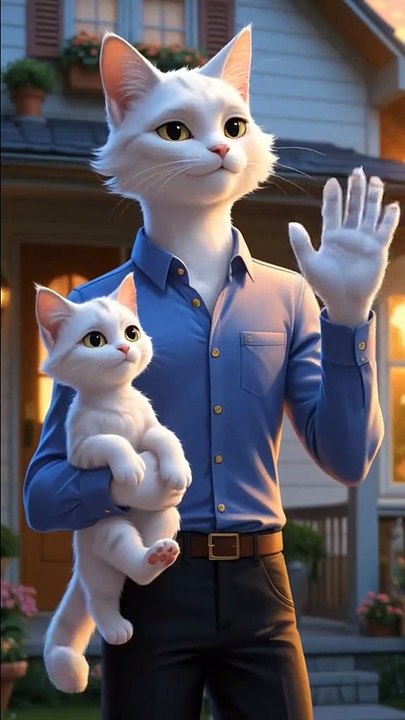 Ai funny cat#Moms effort to earn money For his daughter#Ai cats#Ai videos#Cats