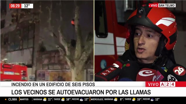 Incendio en edificio tomado de Paseo Colón: 40 familias evacuadas