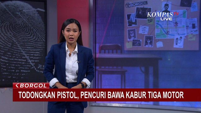 Terekam CCTV! Detik-Detik Komplotan Pencuri Todong Pistol dan Bawa Kabur 3 Motor Warga