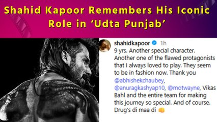 Shahid Kapoor marks 9 years of playing the unforgettable Tommy Singh in ‘Udta Punjab’