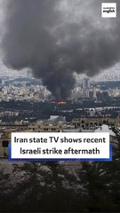 Iran state TV shows recent Israeli strike aftermath