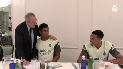 Real Madrid president Florentino Perez arrives at Club World Cup