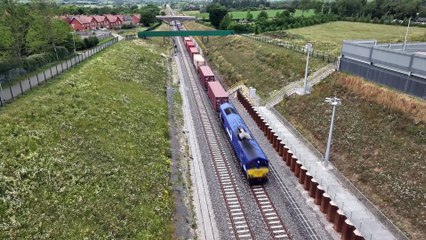 Footage released of East West Rail’s first commercial freight train